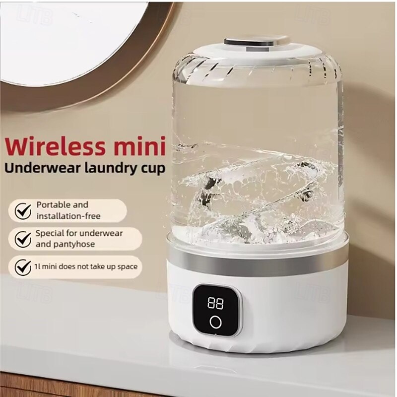 Cordless Electric Washing Machine Mini Washing Machine for Travel Socks and Underwear Small Portable Washing Machine