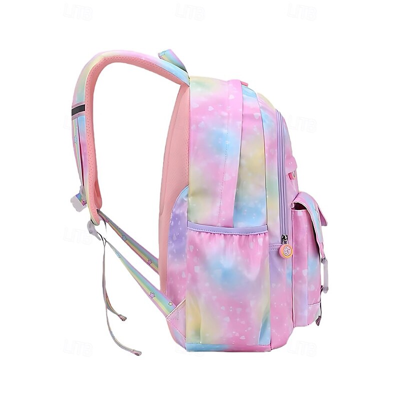 Kid's Waterproof Rainbow Galaxy Backpack – Large Capacity School Bag with Multiple Pockets for Girls, Lightweight Bookbag for Elementary & Middle School3