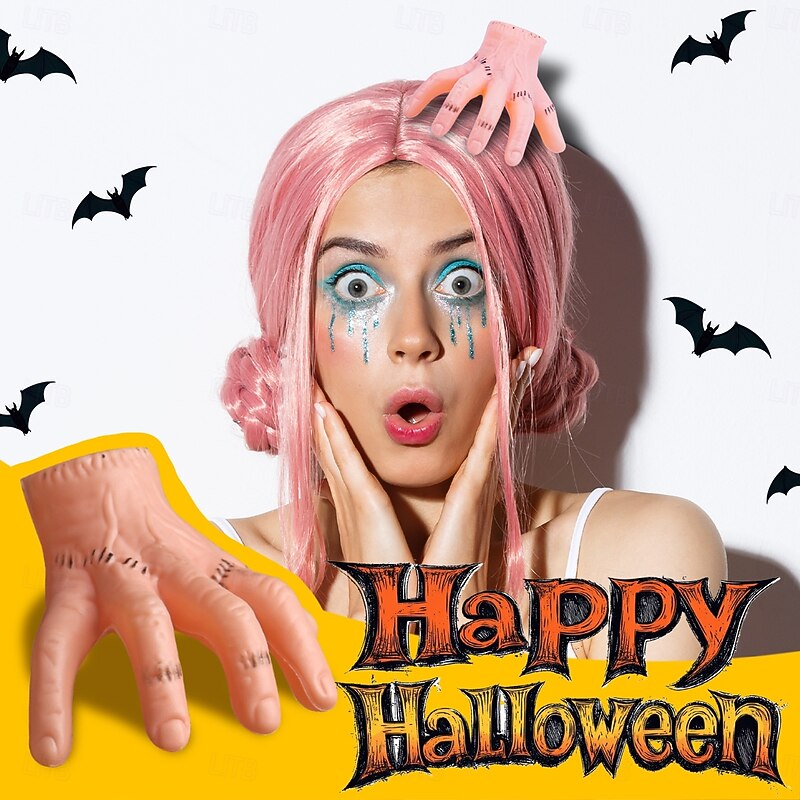 Halloween Hair Clip with Severed Hand Design, Scary Party Headwear Accessory, Prank Prop Hairpin for Costume and Decoration