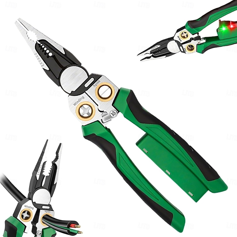 8 in 1 Wire Stripper with Voltage Tester, 2025 New Multi-Function Electric Wire Stripping Tool for Cutting and Pulling Pliers, Electric Pliers, Electrician Repair Tool