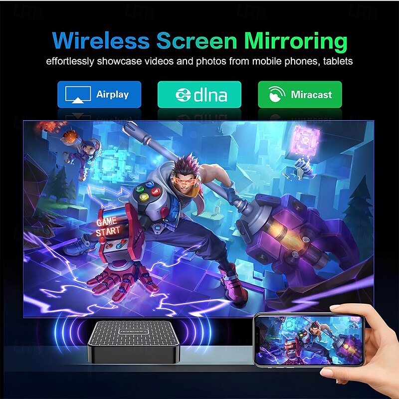 Mortal TV Box T1Mini Android 14 Voice Chromecast TV RockChip 3518 Multi-Core 4K Wifi6 BT5.0 16GB USB3.0 Video Games Set-Top Box4