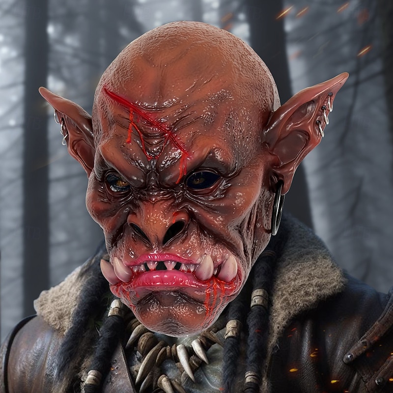 Monster Devil Orc Halloween Mask Realistic Mask Horror Scary Full Head Adults' Men's Halloween Carnival Performance Party Easy Halloween Costumes Dress Up
