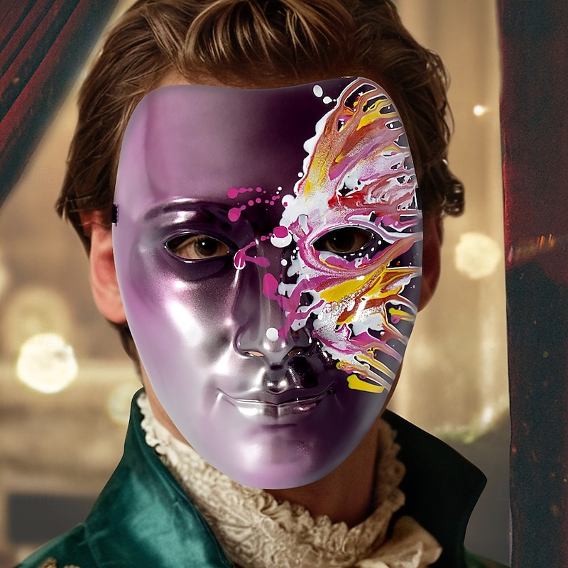 Halloween Venetian Mask Scary Full Face Adults' Men's Halloween Carnival Performance Party Masquerade Easy Halloween Costumes Dress Up