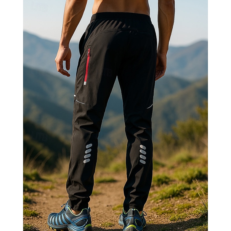 Men's Hiking Pants Trousers Hiking Rain Pants Softshell Pants Outdoor Regular Fit Waterproof Windproof Bottoms Elastic Waist Black Camping / Hiking Running S M L XL XXL2