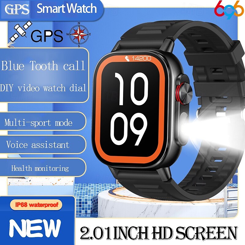 G300 Smart Watch 2.01 inch Smartwatch Fitness Running Watch Bluetooth Pedometer Call Reminder Activity Tracker Compatible with Android iOS Men GPS Long Standby Waterproof IP68 22mm Watch Case2