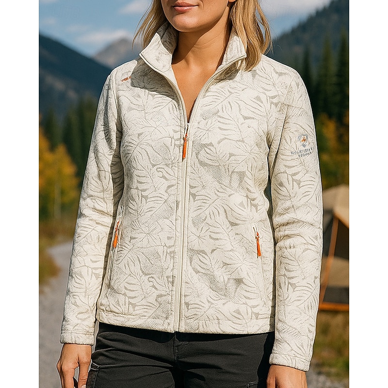 Women's Outdoor Jacket Hiking Jacket Fleece Jacket Outdoor Waterproof Windproof Hiking Outfits Hiking Clothes Winter Autumn / Fall Top Fleece Camping / Hiking / Caving Running White Light Purple