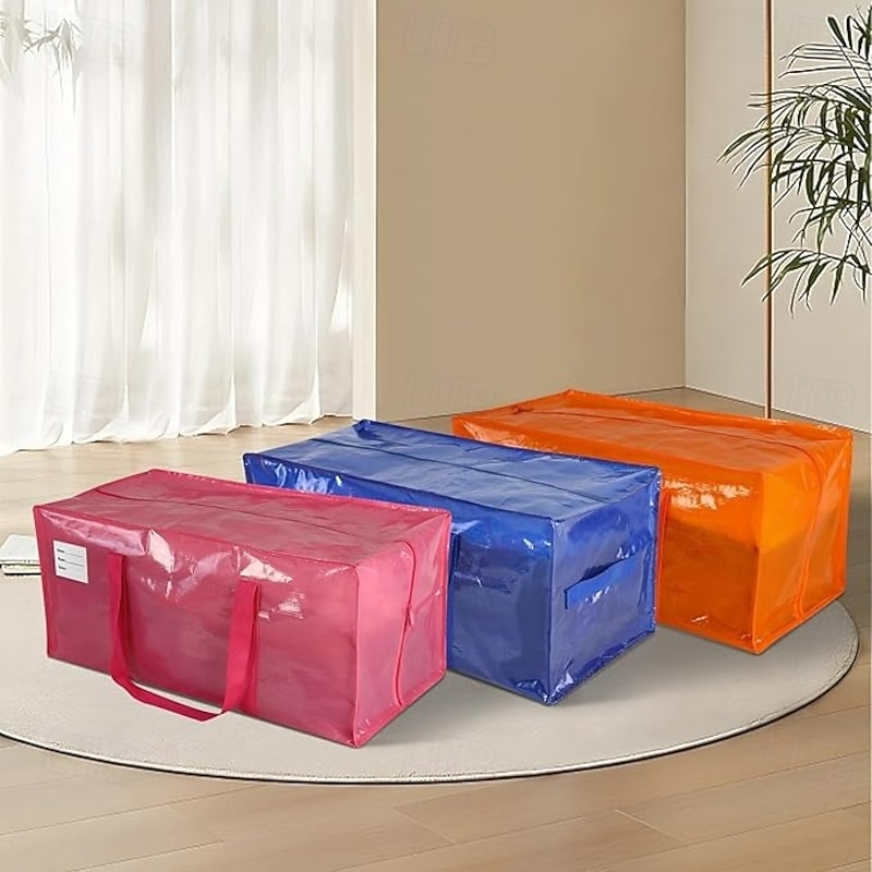 Heavy-Duty Moving Bags with Reinforced Handles Large Foldable Storage Bags Thick Woven Material Extra Capacity for Clothes Blankets Travel Outdoor Car Use2