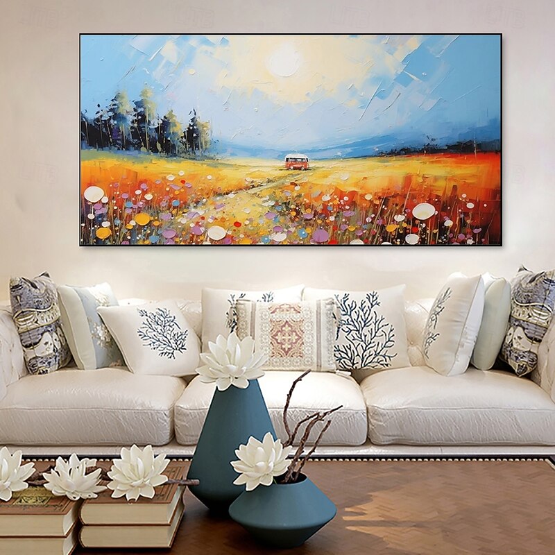 Handmade Oil Painting Canvas Wall Art Decoration Modern Abstract Beautiful Rural Landscape for Living Room Home Decor Stretched Frame Hanging Painting/Rolled Frameless Unstretched Painting4
