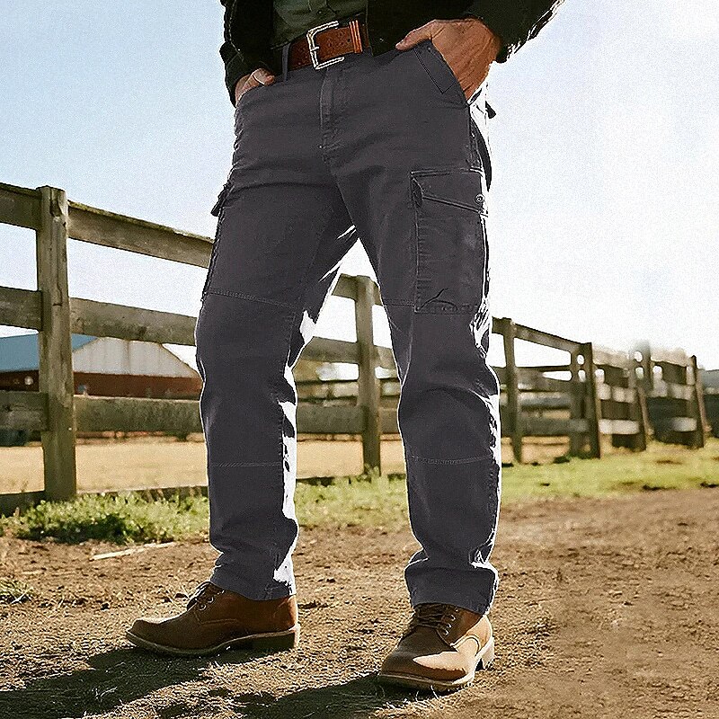 Men's Cargo Pants Trousers Hiking Pants Buttons Multi Pocket Plain Wearable Outdoor Daily Camping & Hiking Fashion Classic Black Army Green4