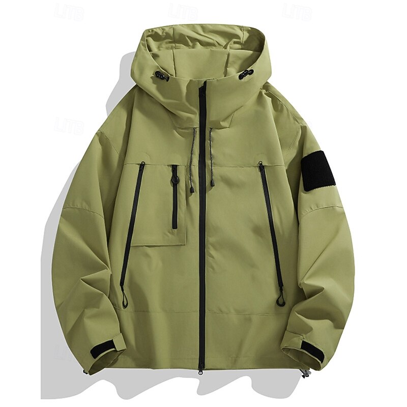 Women's Hoodie Jacket Waterproof Warm Zipper Pocket Fashion Plain Outdoor Street Daily Wear Zipper Regular Hooded Regular Fit Long Sleeve Outerwear Black White Purple Fall Winter4