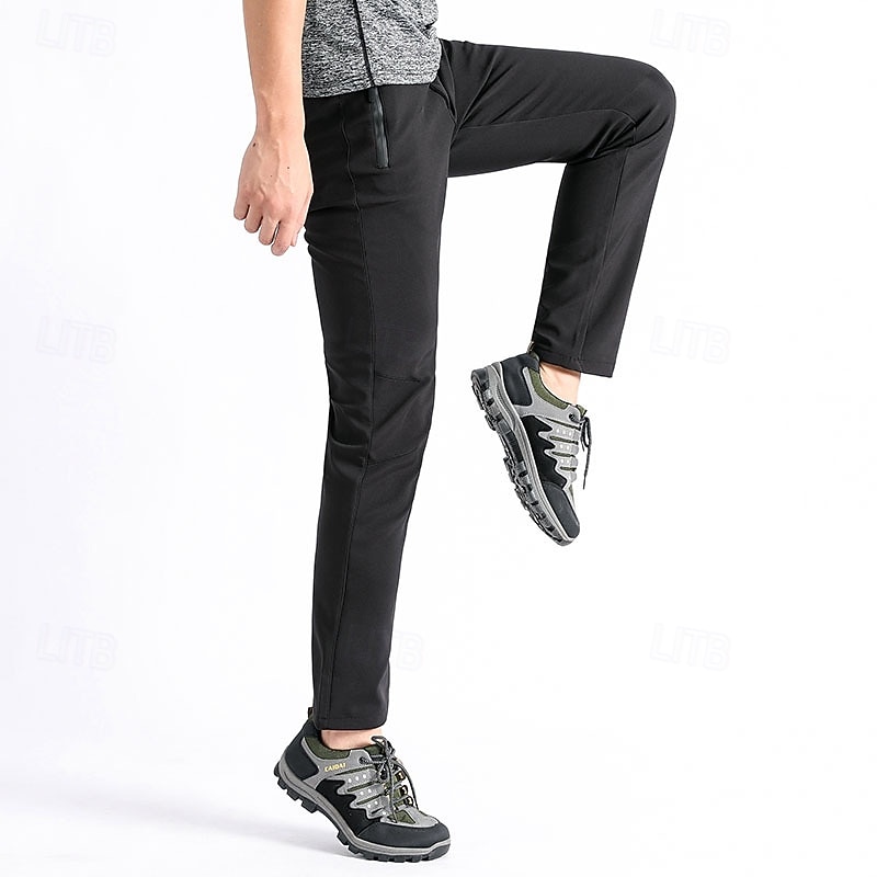 Men's Cargo Pants Hiking Pants Trousers Hiking Rain Pants Fleece Pants Winter Outdoor Regular Fit Waterproof Windproof Bottoms Pocket Black Army Green Cotton Camping / Hiking Running S M L XL XXL