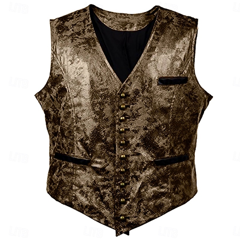 Rococo Baroque Victorian Vest Waistcoat West Cowboy Solid Color Fancy Dress Men's Carnival Carnival Event / Party Bachelorette Party Adults' Vest Spring Fall Winter