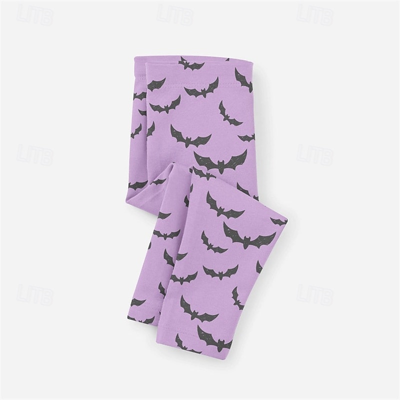 Women's Pants Trousers Leggings Streetwear Casual Full Length High WaistPantsHalloween Bat Elastic Waist Print Breathability Comfortable Stretchy Vacation Street Daily Wear Pink Purple Beige Spring3