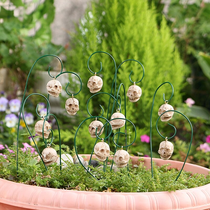 12PCS Halloween Resin Skeleton Stakes Set, Creative Mini Plug-in Ornaments for Outdoor Yard, Garden, and Planter Decorations4