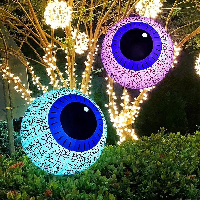 1 Pc Halloween 40/60cm Inflatable Air Model RGB Eye Decoration Lamp Indoor and Outdoor Courtyard Garden Party Horror and Weird Atmosphere Decoration Lights2