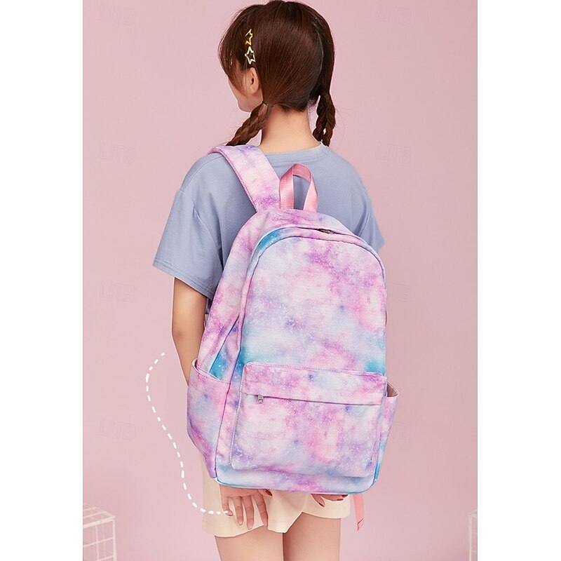 Kid's Girls' Backpack School Bag Bookbag Functional Backpack School Backpack Bookbag School Polyester Adjustable Large Capacity Lightweight Zipper Light Pink Pink Light Purple3