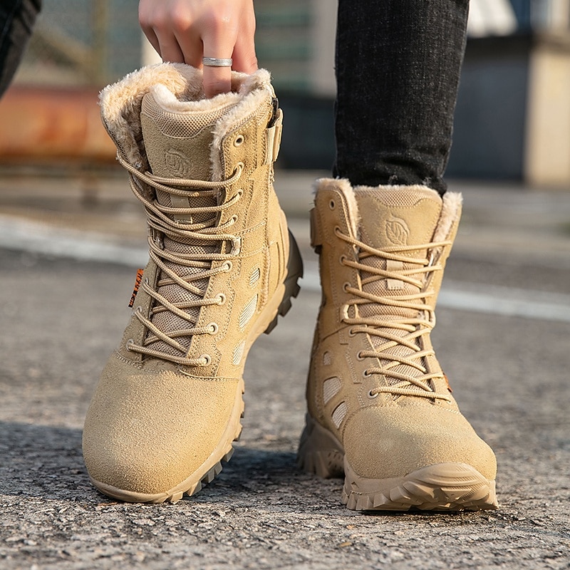 Men's Tactical Combat Boots with Ankle Support, Lightweight Desert Military Boots for Hiking, Work & Outdoor Training3