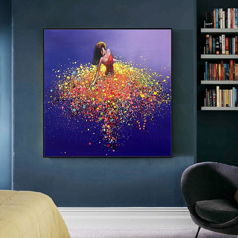 Mintura Handmade Girl Figure Oil Paintings On Canvas Wall Art Decoration Modern Abstract Picture For Home Decor Rolled Frameless Unstretched Painting2