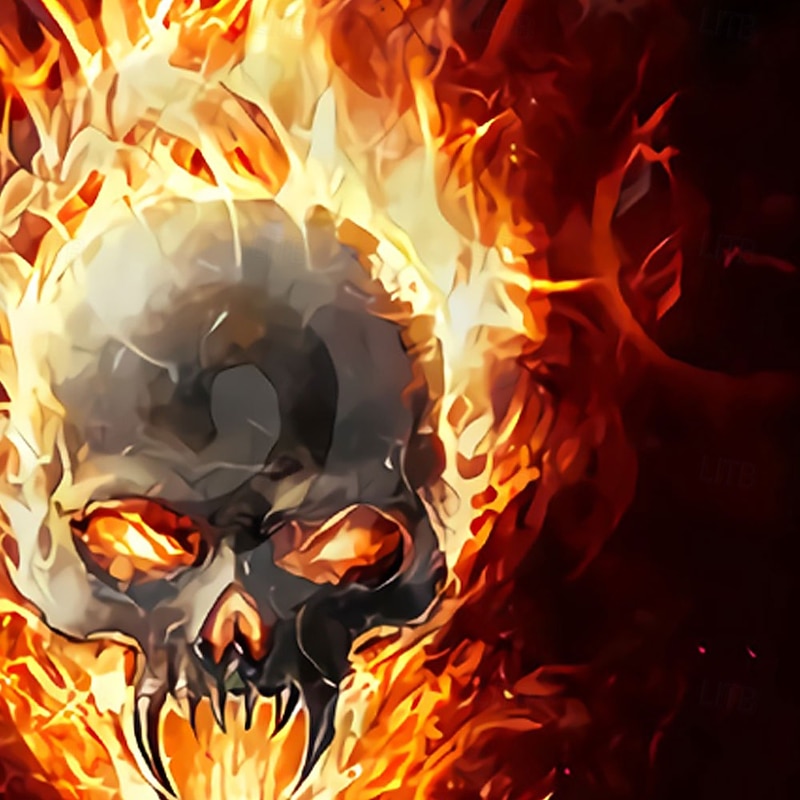 Men's Skull Flame Halloween Costumes Swim Trunks Swim Shorts Board Shorts Mid Waist Dark Punk Gothic Style Holiday Streetwear Side Pockets Mesh Lining Elastic Drawstring Waist Designer Clothing2