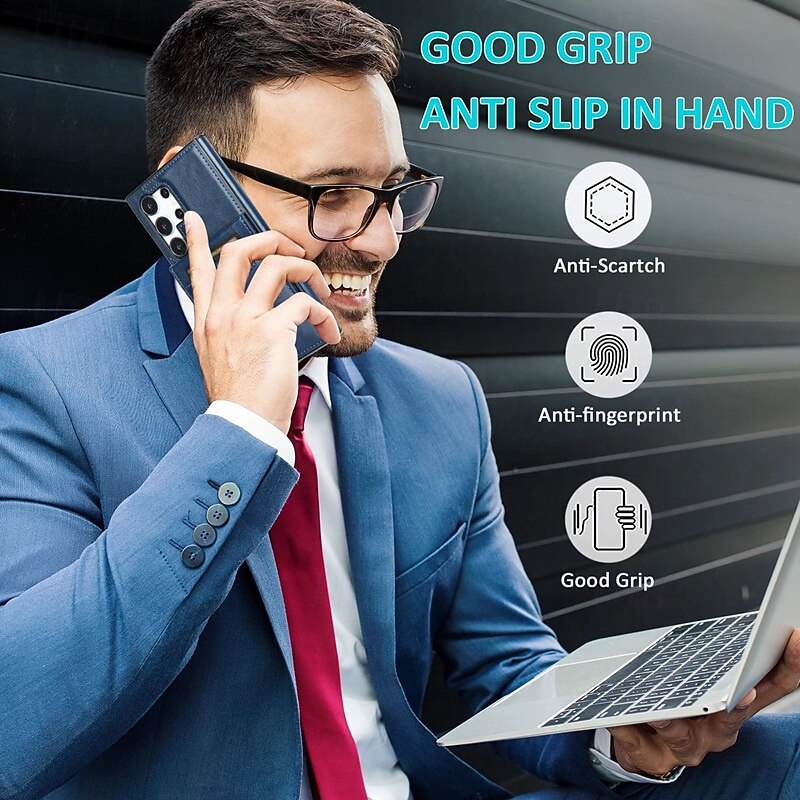 Phone Case For Samsung Galaxy S25 S25 Edge S24 S23 S22 Plus  Ultra S23 FE A55 5G A15 A14 A54 Wallet Case Kickstand Card Slot Shockproof Retro TPU PU Leather3