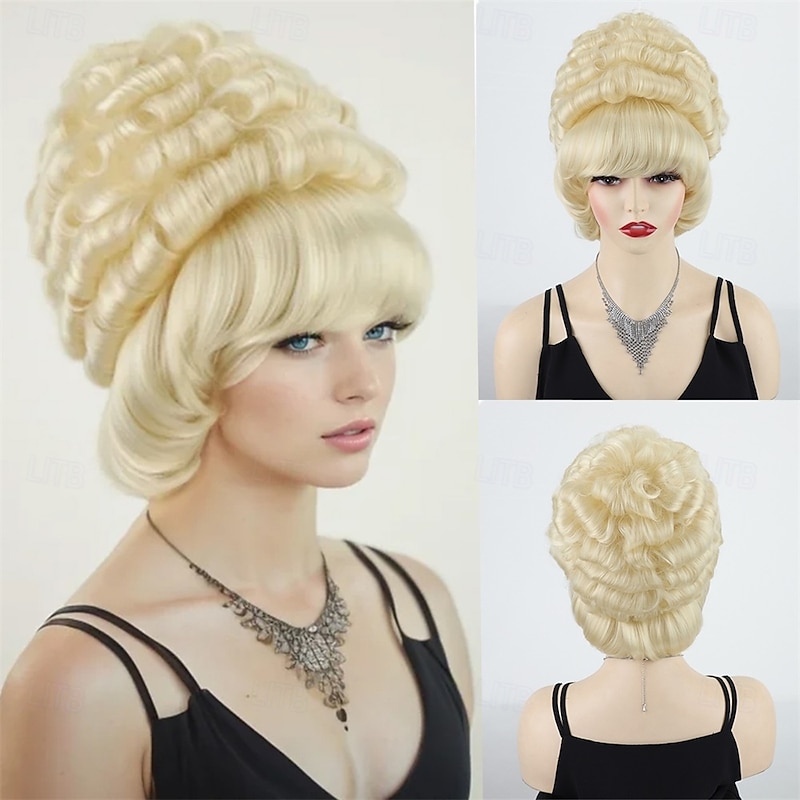 Women's Golden Short Curly Wig – Roman Inspired Curls, Ideal for Cosplay, Costume Parties & Historical Themed Events