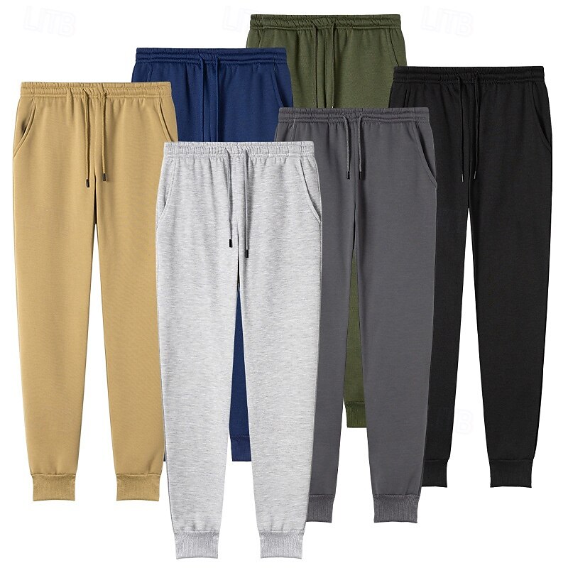 Men's Athletic Pants Sweatpants Joggers Trousers Pocket Elastic Waist Drawstring Plain Comfort Sports Outdoor Daily Fashion Casual Black Army Green Micro-elastic