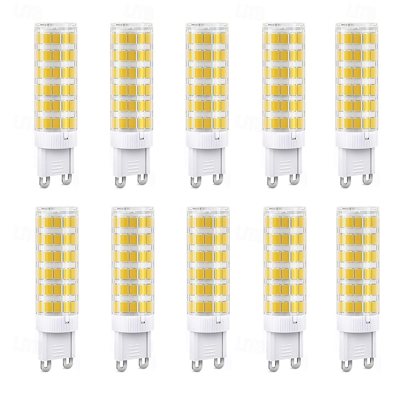 G9 LED Light Bulbs 10pcs 220V 7W Non-Dimmable G9 Bulbs 70W G9 Halogen Bulb Equivalent 75 LEDs 2835 SMD White Warm White Lamp for Home Lighting