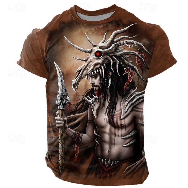 Halloween Men's Sarah Richter Skull T Shirt Short Sleeve T shirt 3D Print Crew Neck Shirt Exaggerated Designer Artistic Street Casual Daily Black Blue Brown Summer Spring All Seasons Clothing Apparel4