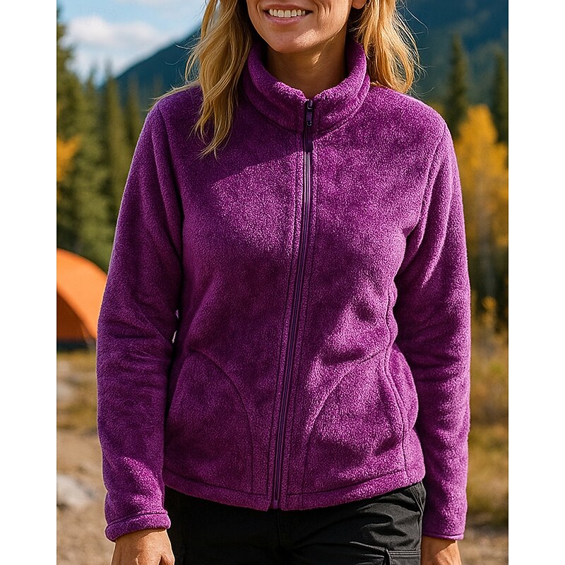 Women's Outdoor Jacket Hiking Jacket Fleece Jacket Convertible Jacket Fleece Winter Outdoor Thermal Warm Top Pink Purple Rose Red Grey3