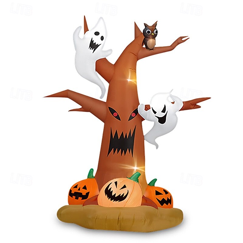 8 FT Halloween Inflatable Blow up Dead Tree W/ Pumpkins Yard Lawn Decoration2