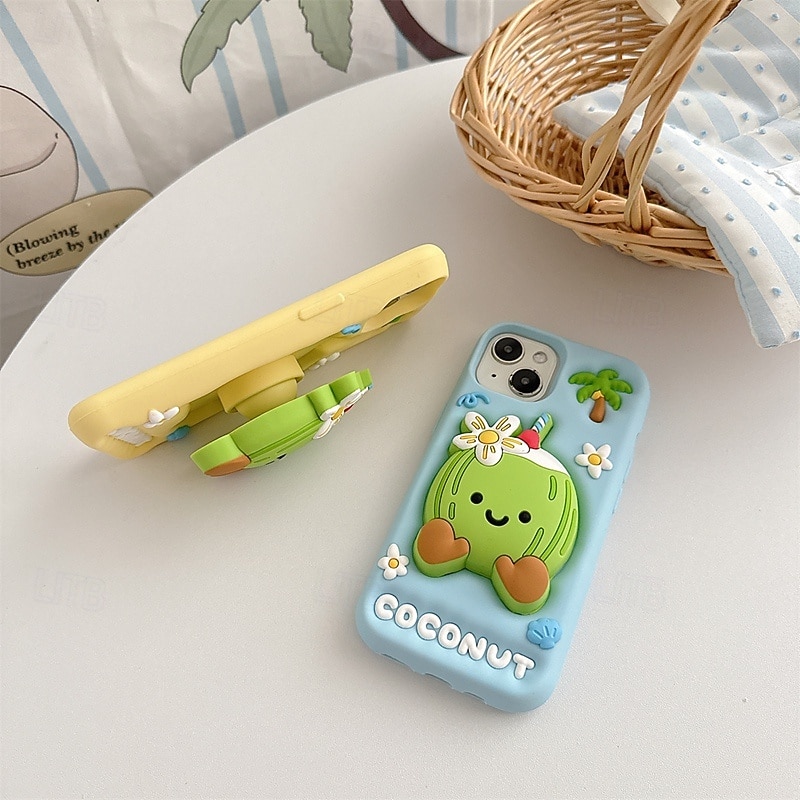 Phone Case For iPhone 16 Pro Max Plus 15 14 Pro Max Plus 13 Pro Max Back Cover Kickstand Shockproof 3D Cartoon Silicone2