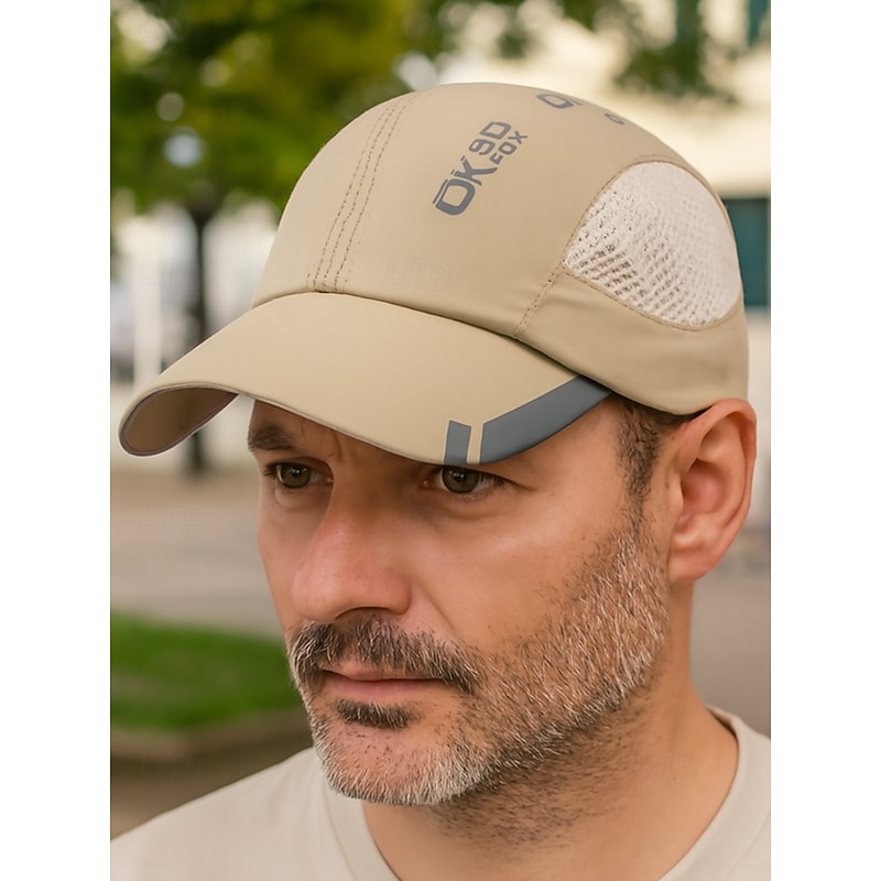 Men's Quick-Dry Running Cap – Lightweight Breathable Sports Hat with Mesh Panels for Outdoor Activities, Hiking & Running