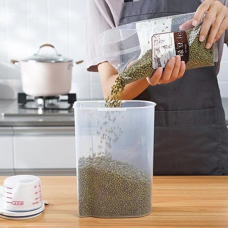 Sealed Grain Storage Container, Moisture and Pest Proof Rice Bin, Kitchen Pantry Organizer for Dry Goods, Cereal, Beans, and Grains2