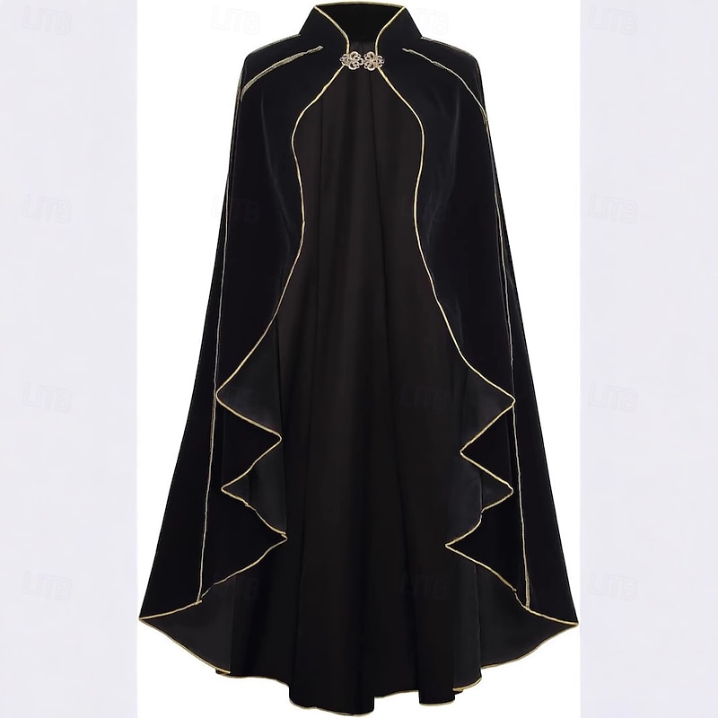 Retro Vintage Medieval Renaissance Cape Cloak Vampire Elf Fancy Dress Unisex Fantasy Halloween Carnival Performance LARP Adults Cloak All Seasons4