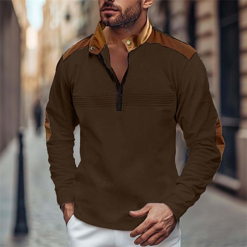 Men's Sweatshirt Black White Pink Red Blue Standing Collar Plain Color Block Quarter Zip Sports & Outdoor Casual Daily Streetwear Cool Sportswear Fall & Winter Clothing Apparel Hoodies Sweatshirts3