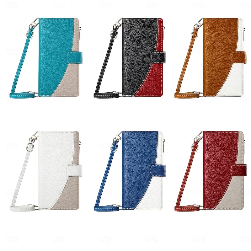 Phone Case For Samsung Galaxy S25 S25 Edge S24 S24 FE S23 Ultra Plus S22 Plus  Ultra A55 5G A35 5G A25 A15 Wallet Case Ring Holder Full Body Protective with Lanyard Retro TPU PU Leather2