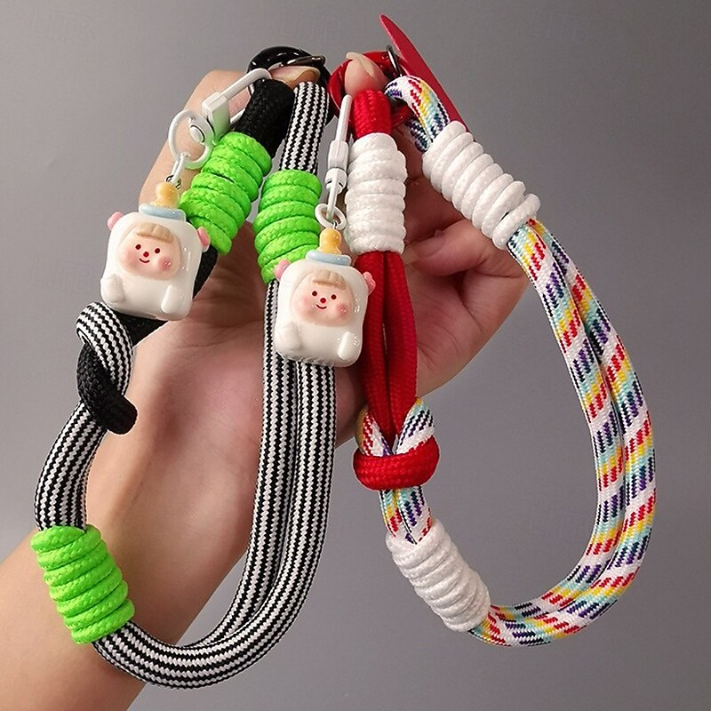 Phone Case For Lanyards Universal with Wrist Strap Cartoon Color Gradient Geometric Pattern Polyester3