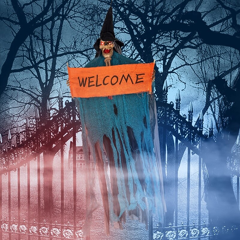 Halloween Sound Activated Hanging Ghost Decoration3