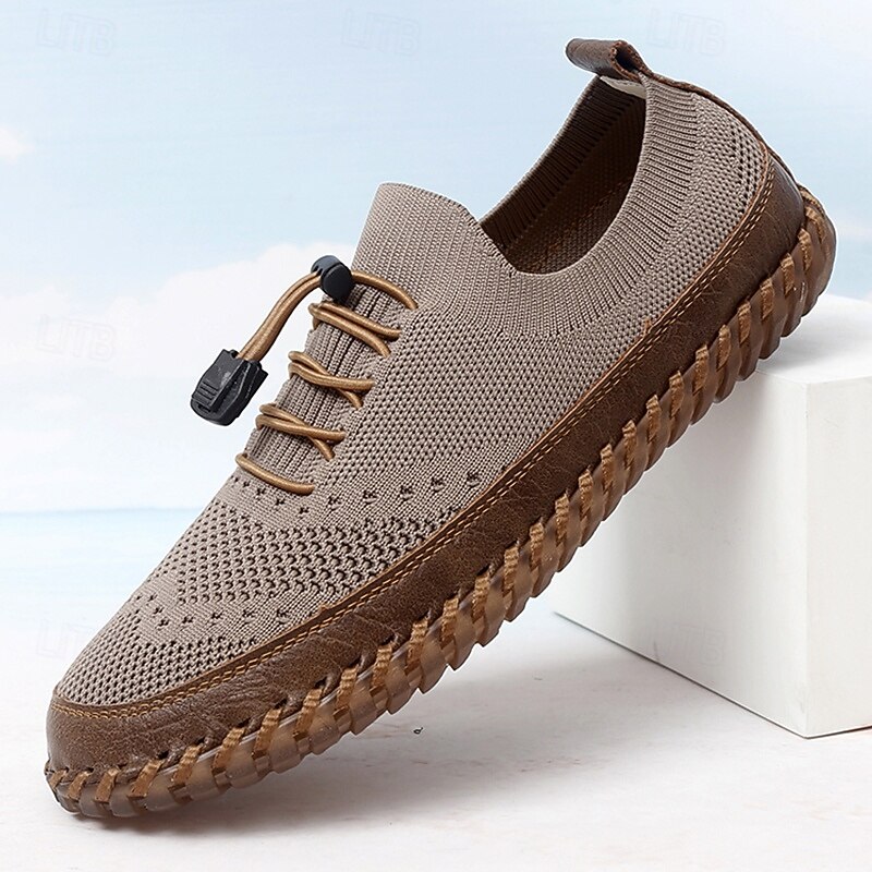 Men's Breathable Slip-On Walking Shoes with Elastic Toggle – Lightweight Summer Sneakers for Outdoor Activities, Travel and Casual Outfits - Main Image