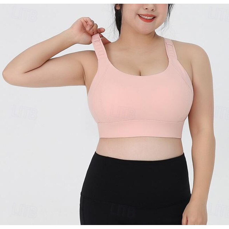 Women's Yoga Bra Sports Tank Top Pilates Bra Underwear High Impact High Supports Breathable Wireless Padded Solid / Plain Color Sport Activewear Dark Blue Coffee Gym Pilates Running4