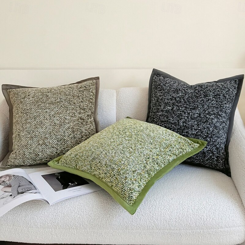 Ins Nordic  Toss Pillows Cover Thickened Chenille Throw Pillow Covers Green Decorative 45x45cm Sofa Bed Living Room Decor High Quality Cushioncover