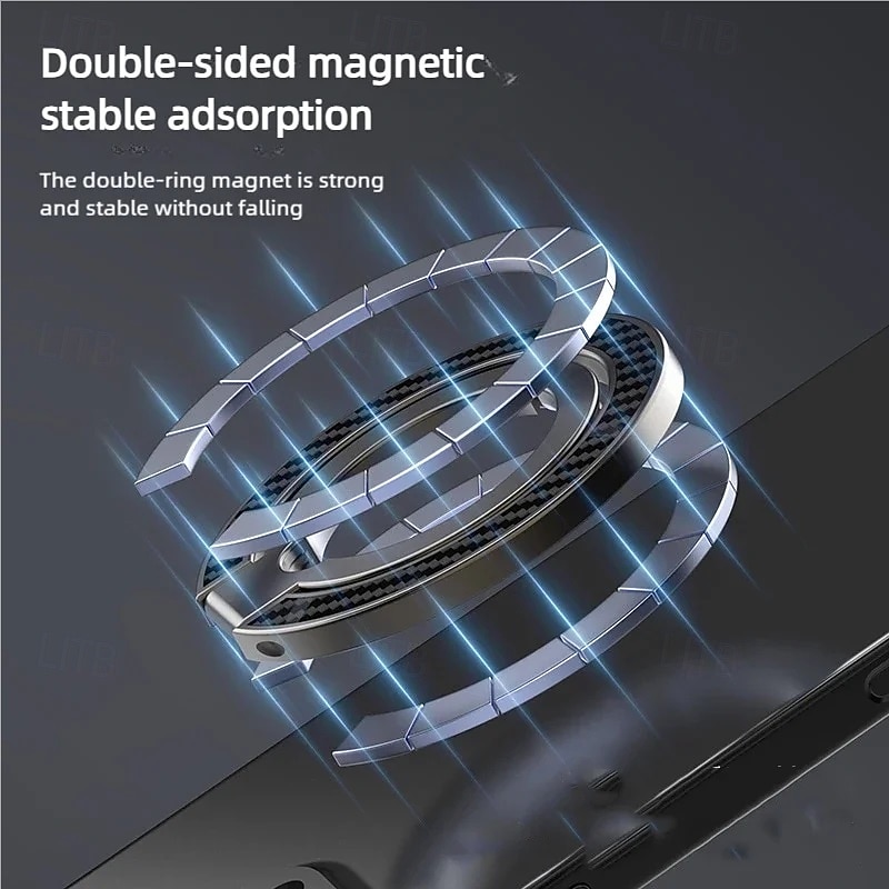 Fashion Carbon Fiber Pattern Double Sided Magnetic Phone Holder Bracket For MagSafe Cellphone Grip Mobile Support Stand Grip Tok3