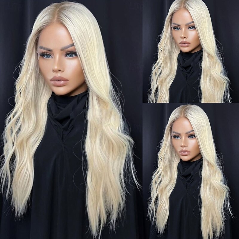 Ash Blonde 5x5 Closure Wigs 13x4 Lace Front Wig Brazilian Hair Wavy Human Hair Wig with Baby Hair Natural Hairline 100% Virgin Hair Glueless Pre-Plucked For Women