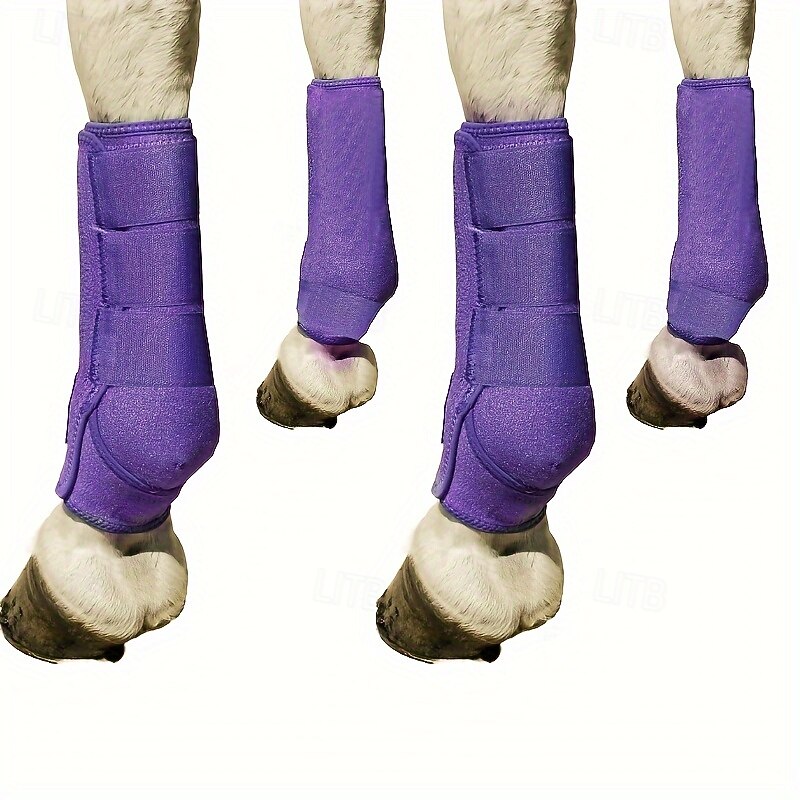 4 Breathable Protective Riding Boots - Ultimate Comfort and Durability for Active Horses, Without Battery