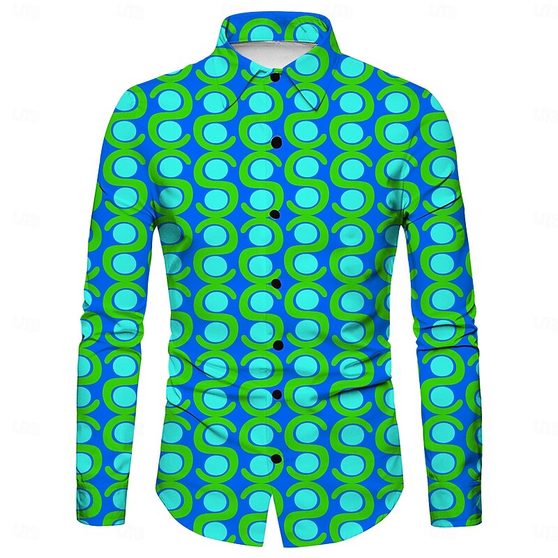 Retro Vintage 1970s Shirt Disco Geometic Psychedelic Fancy Dress Men's Halloween Carnival Music Festival Pride Parade Retro Theme Party Adults' Shirt4