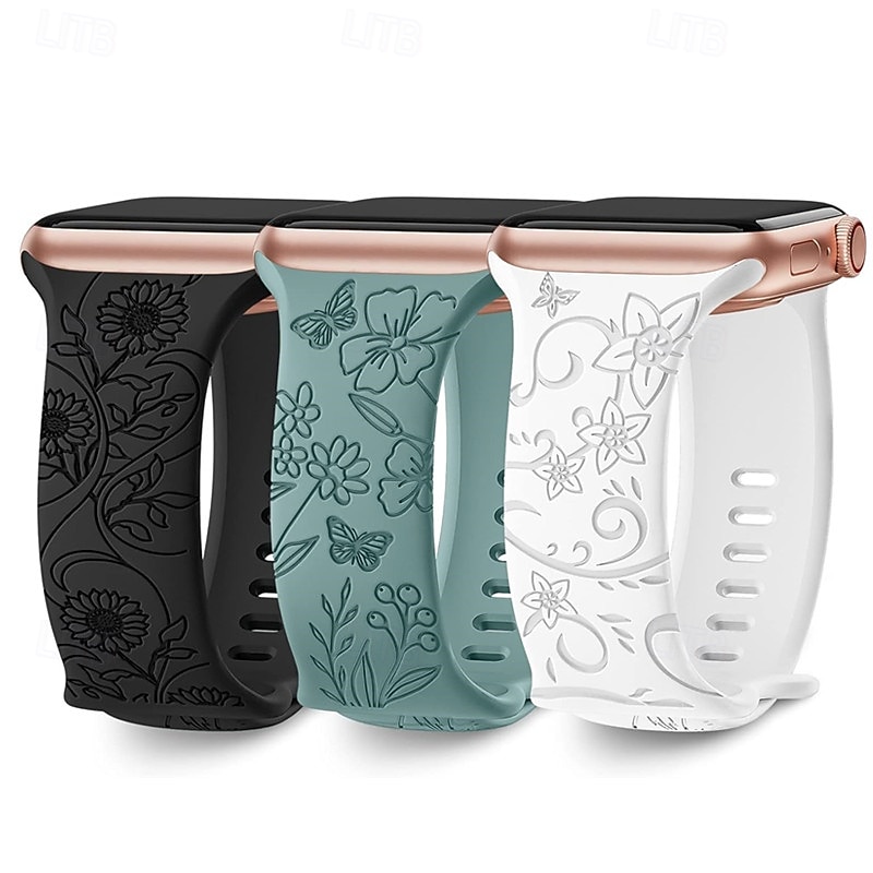 Compatible with Apple Watch band 38mm 40mm 41mm 42mm 44mm 45mm 49mm Adjustable Silicone Strap Replacement Wristband for iwatch Ultra 2 Series 9 8 7 SE 6 5 4 3 2 1