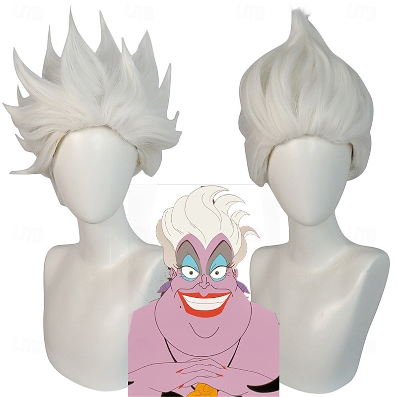 Ursula From The Little Mermaid Rick Cosplay With White Anime Wig.