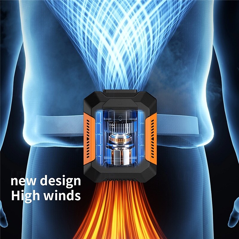 Waist hanging fan for outdoor construction site camping special high wind power portable mobile USB power bank clip waist fan4
