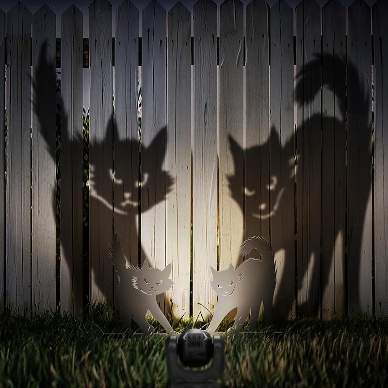 Halloween Shadow Caster, Metal Art Decor, Witches Yard Signs, Spooky Metal Stakes for Outdoor Decor4