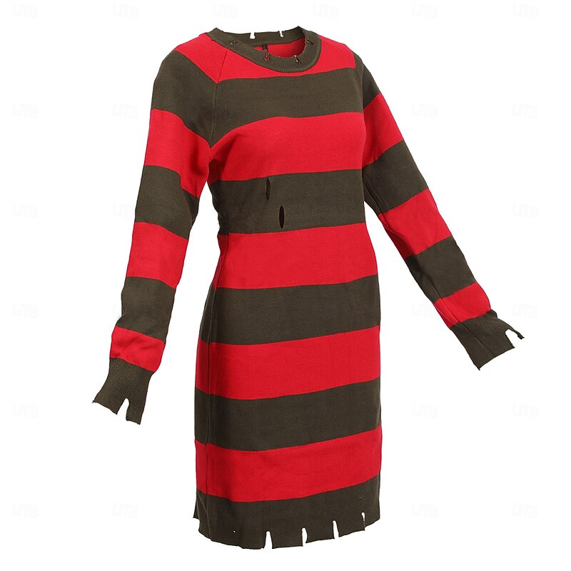 Freddy Krueger Halloween Dress Sweater Jumper A Nightmare on Elm Street Horror Scary Costume Adults' Women's Halloween Carnival Performance Party Easy Halloween Costumes Dress Up4